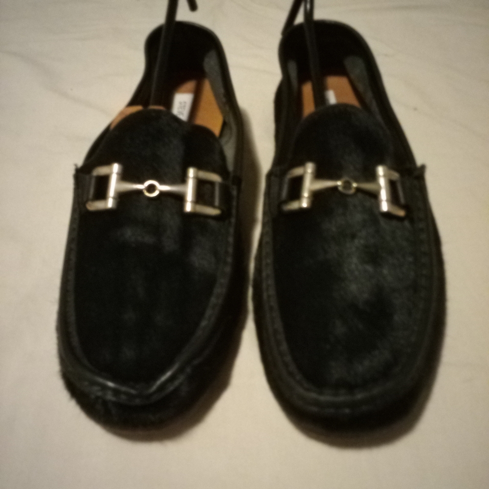Men's Black Loafers with Silver Accents